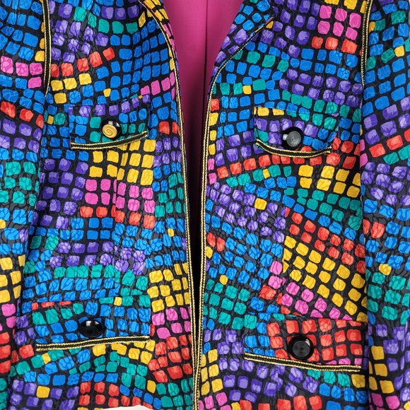 Vintage Don Elliott Crop Rainbow Jacket size medium/ large - Picture 6 of 12